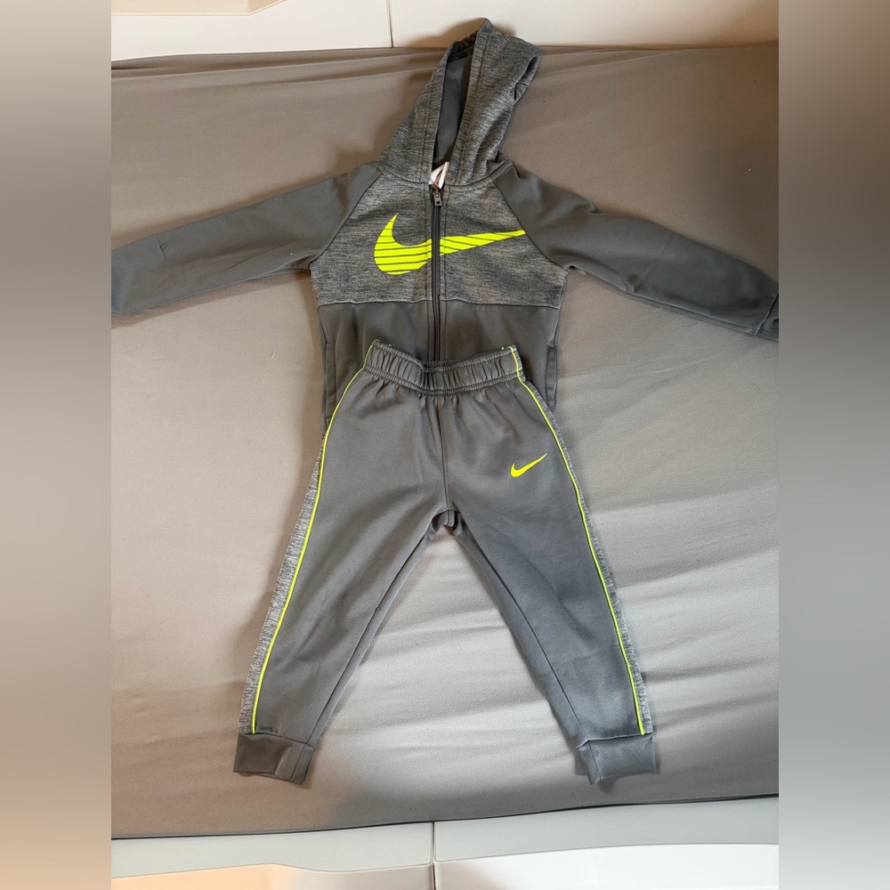 Nike Charcoal and Lime Green Tracksuit
